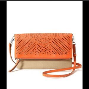 Orange Laser Cut Clutch Crossbody